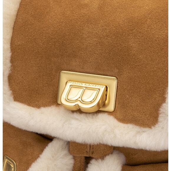 Brandon Blackwood Avi Backpack in Tan and Cream - Picture 3 of 12